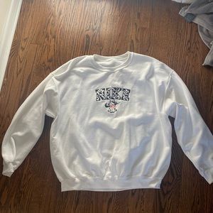 White nike cow sweatshirt no brand got off etsy only worn 1 time!